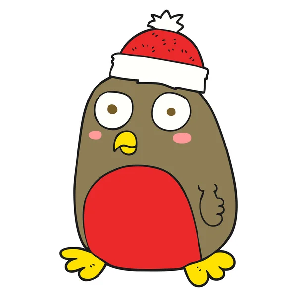 Robin de Navidad de dibujos animados — Vector de stock