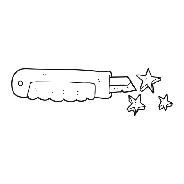 Cuchillo de dibujos animados blanco y negro — Vector de stock