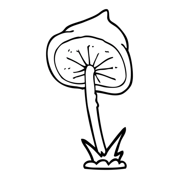 Freehand rétro champignon de dessin animé — Image vectorielle