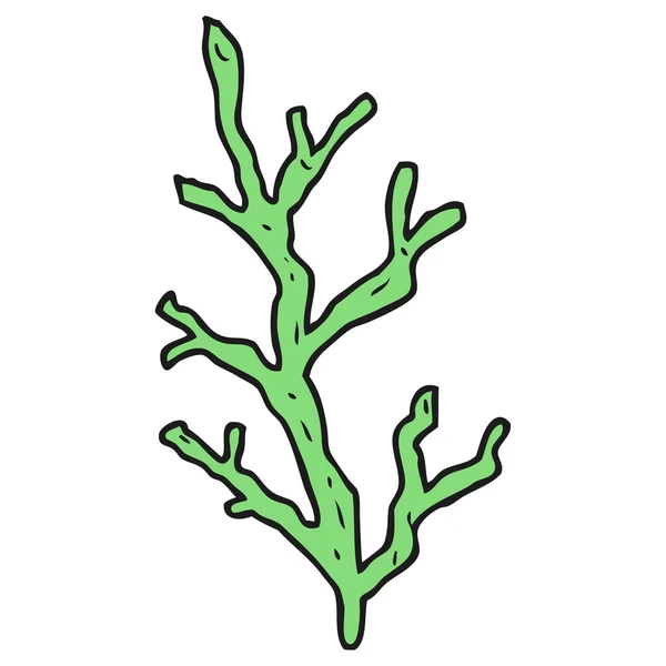 Alga marinha desenho animado desenhado à mão livre — Vetor de Stock