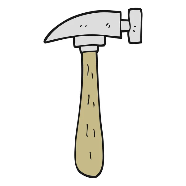 Freihand gezeichneter Cartoon-Hammer — Stockvektor