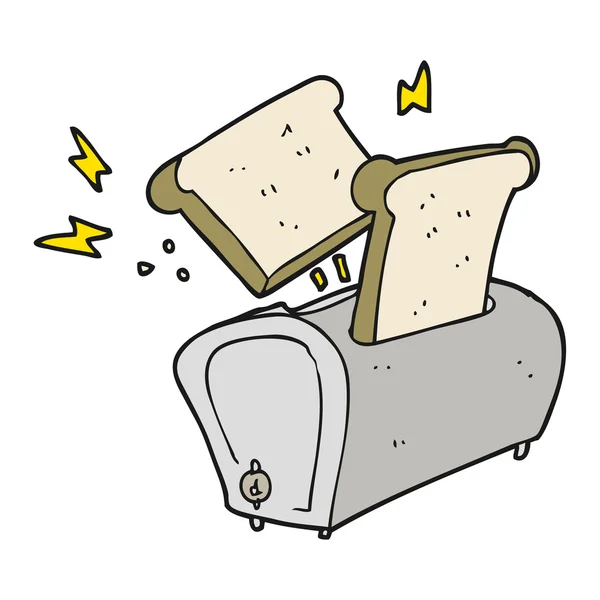 Freihand gezeichneter Cartoon-Toaster — Stockvektor