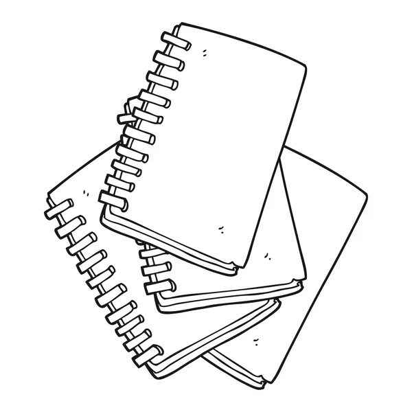 Libro de notas de dibujos animados en blanco y negro — Vector de stock