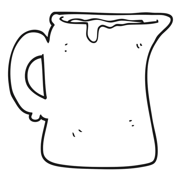 FreeHand ritade cartoon mjölkkanna — Stock vektor