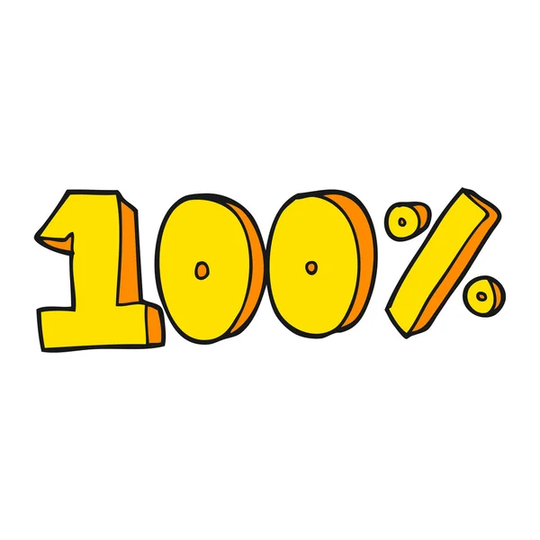 Cartoon 100 procent symbol — Stock vektor