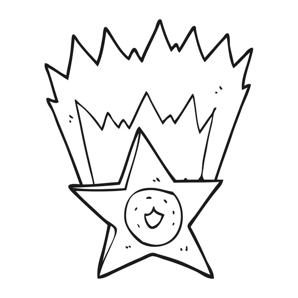 Distintivo dello sceriffo dei cartoni animati in bianco e nero — Vettoriale Stock