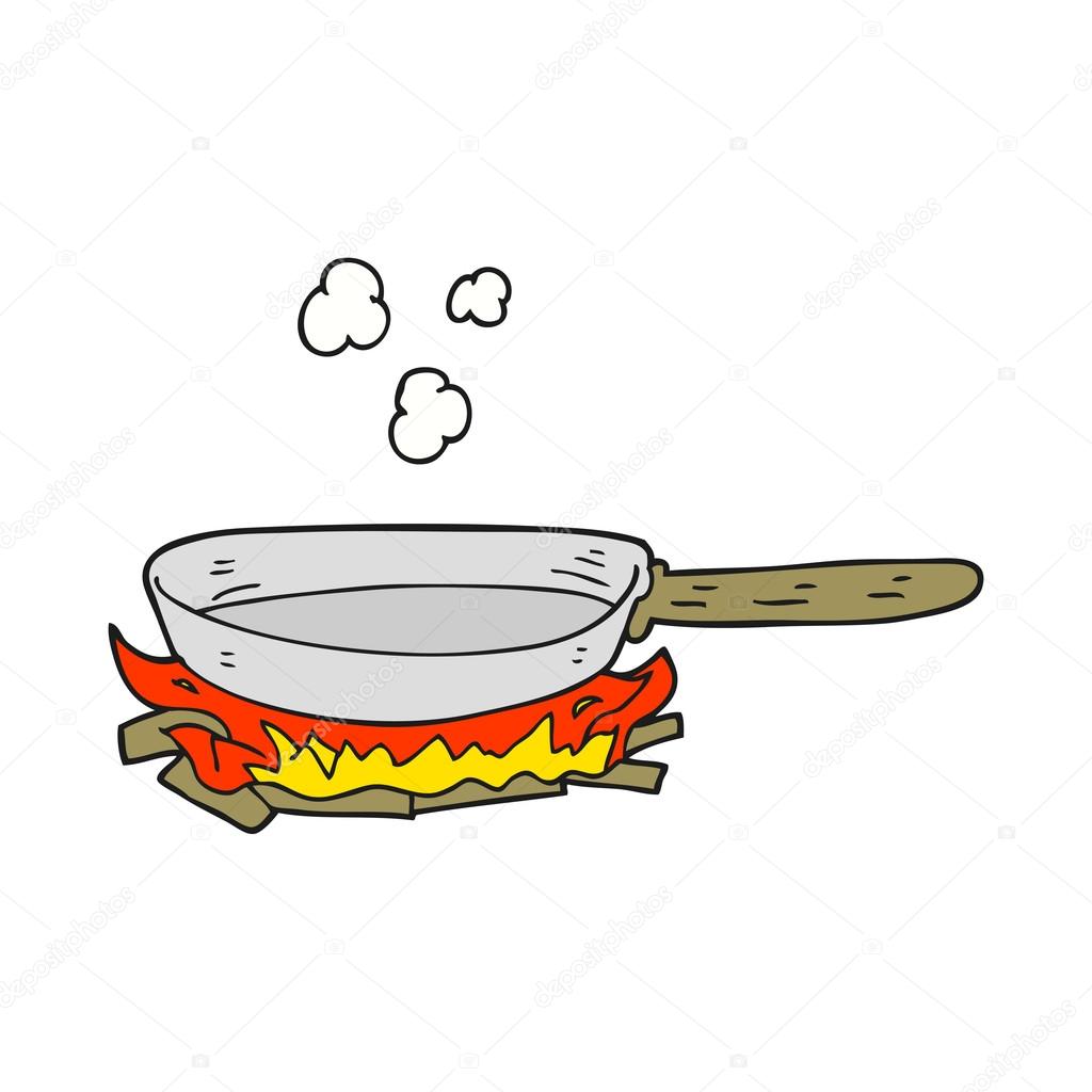 Image vectorielle Poêle à frire dessin animé sur le feu par  ©lineartestpilot - 96239394, image size:1024x1024