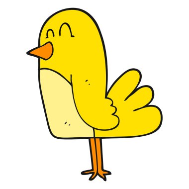 serbest çizilmiş karikatür kuş