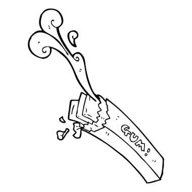 siyah beyaz çizgi film sakız