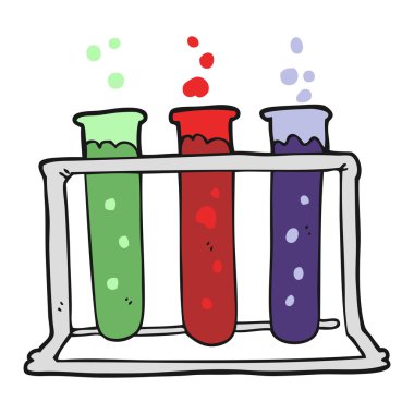 test tüpleri karikatür raf