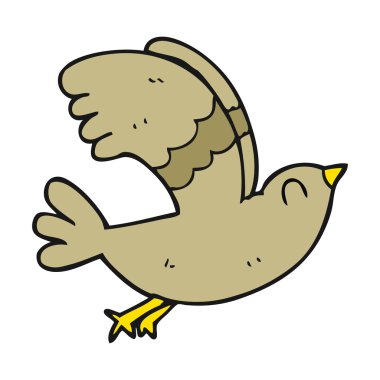 serbest çizilmiş karikatür kuş