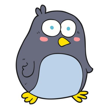 serbest çizilmiş karikatür penguen