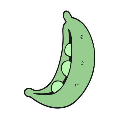 serbest çizilmiş karikatür bezelye