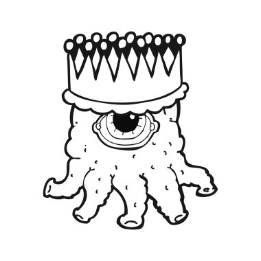 siyah beyaz çizgi film uzaylı Kral