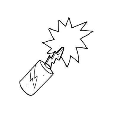 siyah beyaz çizgi film pil