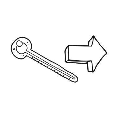 siyah beyaz çizgi film termometre