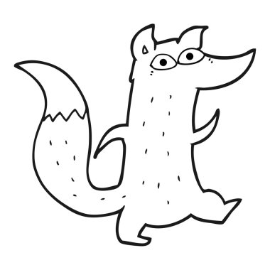 siyah beyaz çizgi film şirin kurt