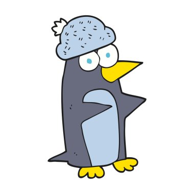 serbest çizilmiş karikatür penguen