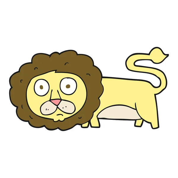 Leão desenho animado desenhado à mão livre — Vetor de Stock