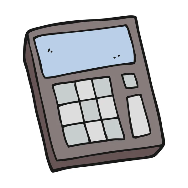 Freehand drawn cartoon calculator — Stock Vector
