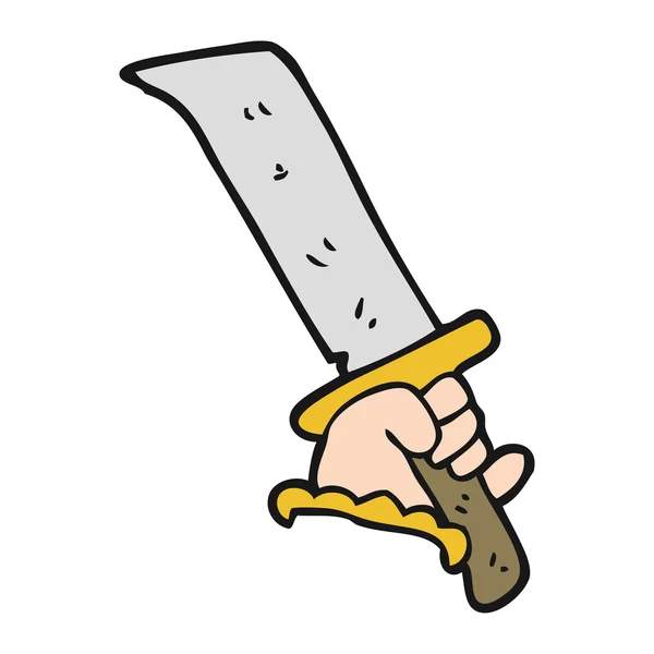 Main de dessin animé avec épée — Image vectorielle