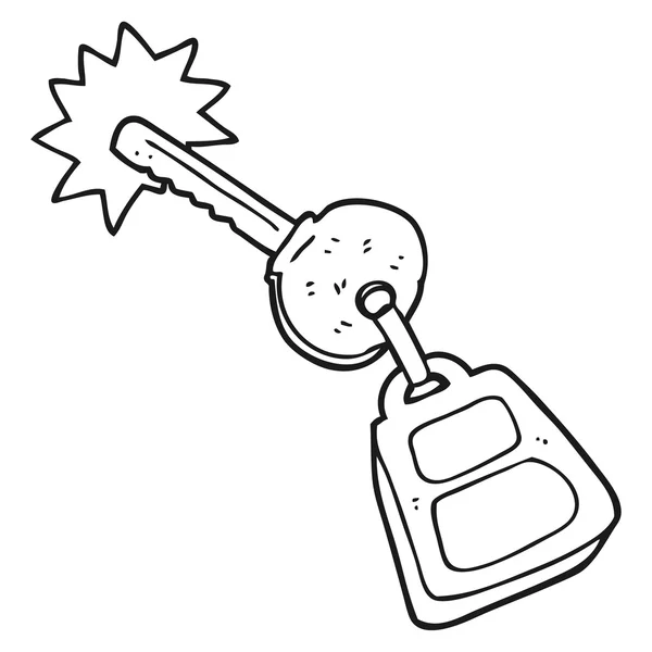 Schwarz-weißer Cartoon-Schlüssel — Stockvektor