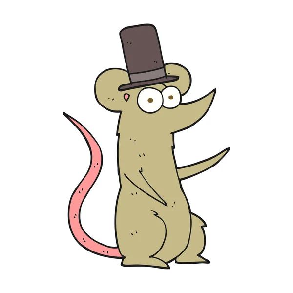 Çizgi film fare giyen silindir şapka — Stok Vektör