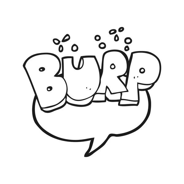 Burp dessin animé noir et blanc — Image vectorielle