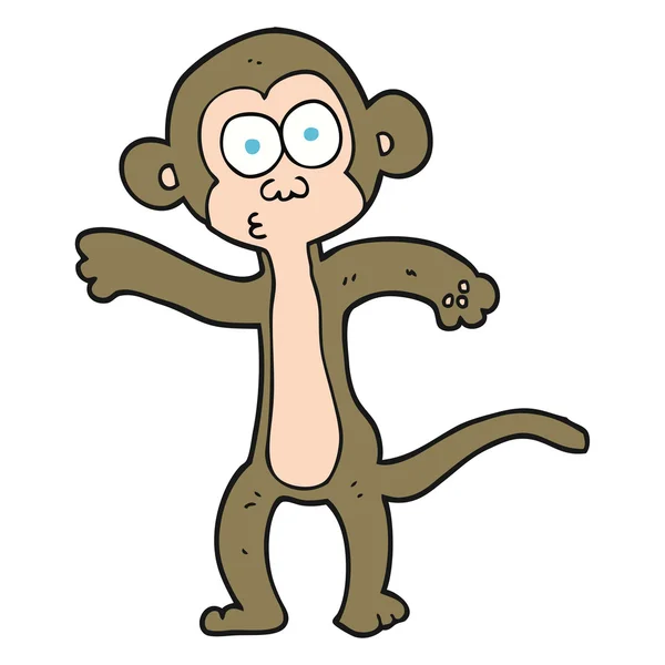 FreeHand ciągnione kreskówka małpa — Wektor stockowy