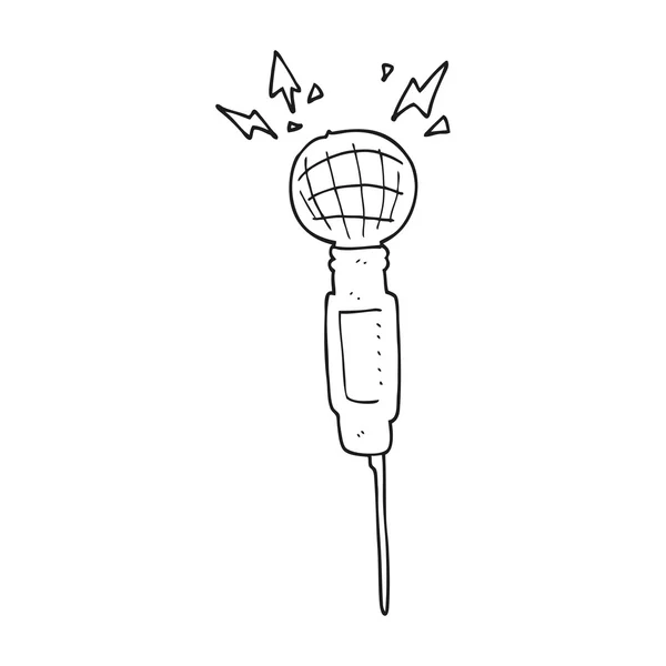 Micrófono de dibujos animados retro a mano alzada — Vector de stock