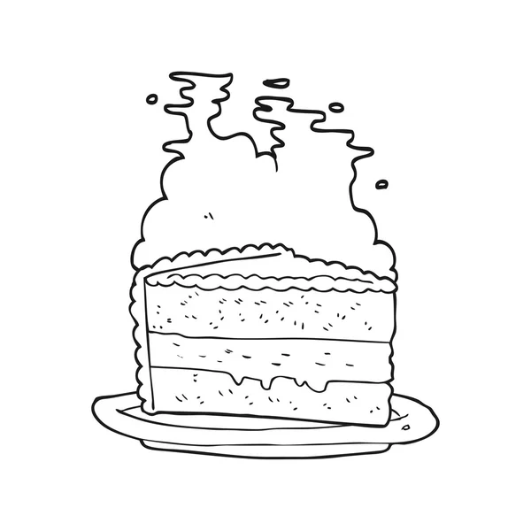 Black and white cartoon cake — Stock Vector
