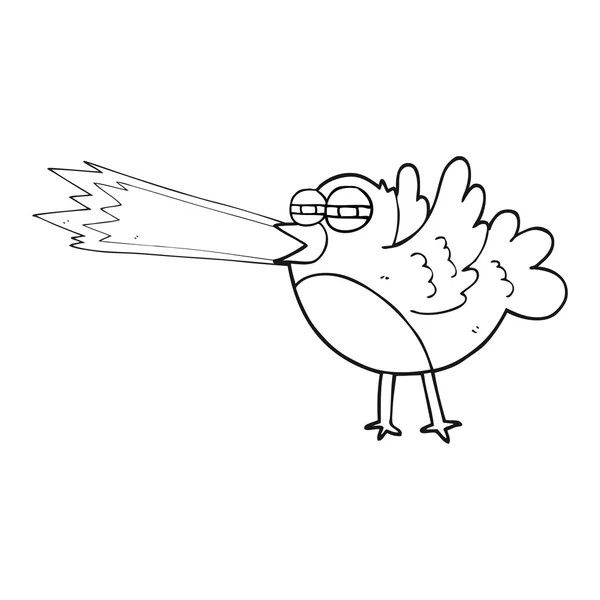 Černé a bílé kreslené pták — Stockový vektor