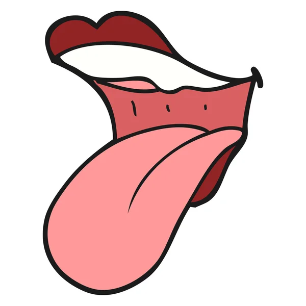 Cartoon mouth sticking out tongue — Stock Vector