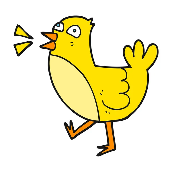 Serbest çizilmiş karikatür kuş — Stok Vektör