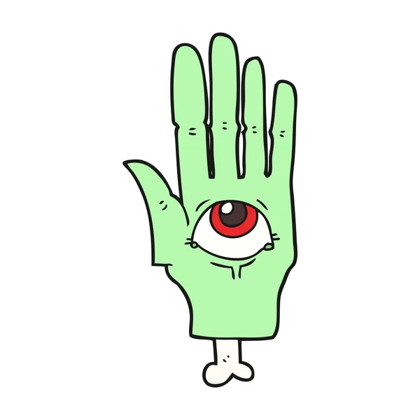 Cartoon spooky öga hand — Stock vektor