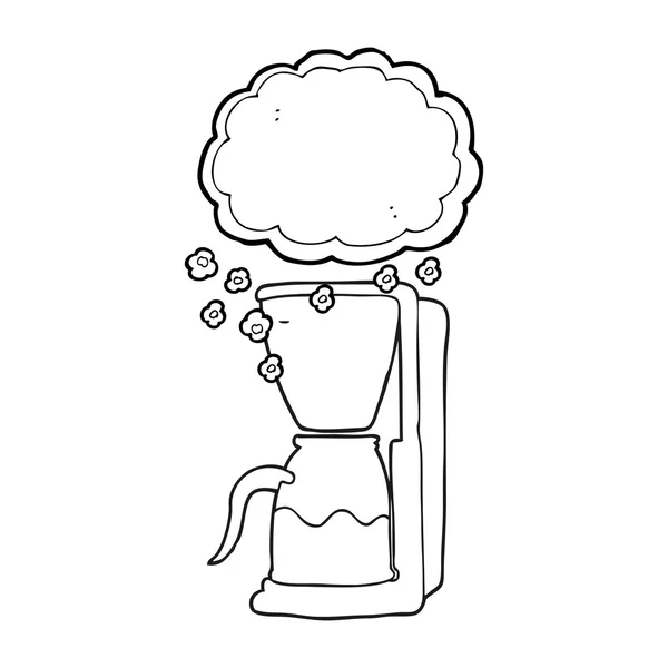 Noir et blanc machine à café dessin animé — Image vectorielle
