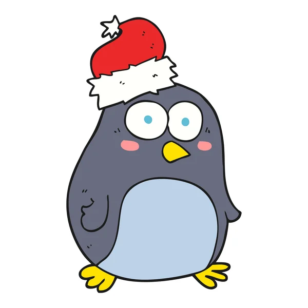 FreeHand getekende cartoon pinguïn — Stockvector