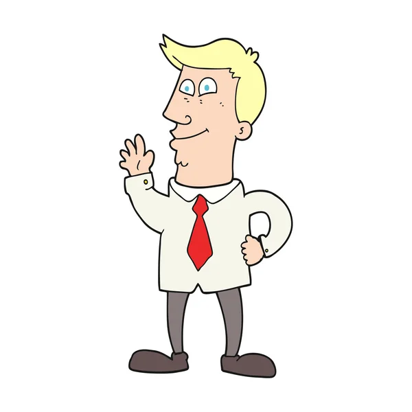 Cartoon wuivende man — Stockvector