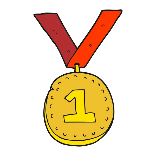 Dessin animé médaille de la première place — Image vectorielle