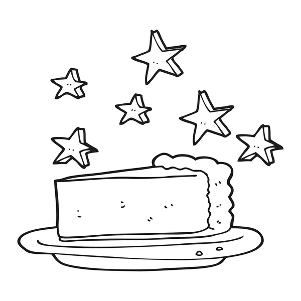Schwarz-weißer Cartoon-Schokoladenkuchen — Stockvektor