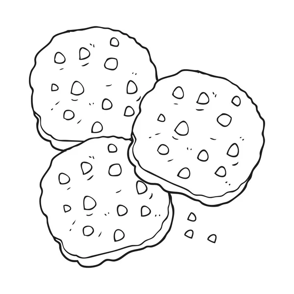 Biscuits de dessin animé noir et blanc — Image vectorielle