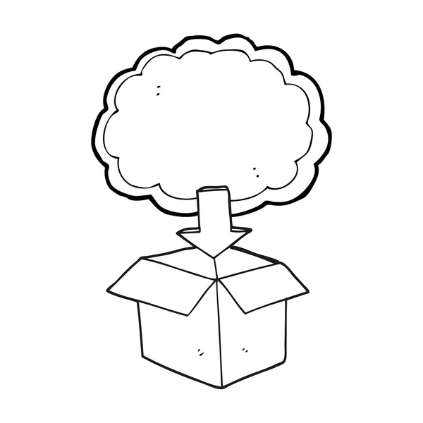 Zwart-wit cartoon downloaden van de wolk-symbool — Stockvector