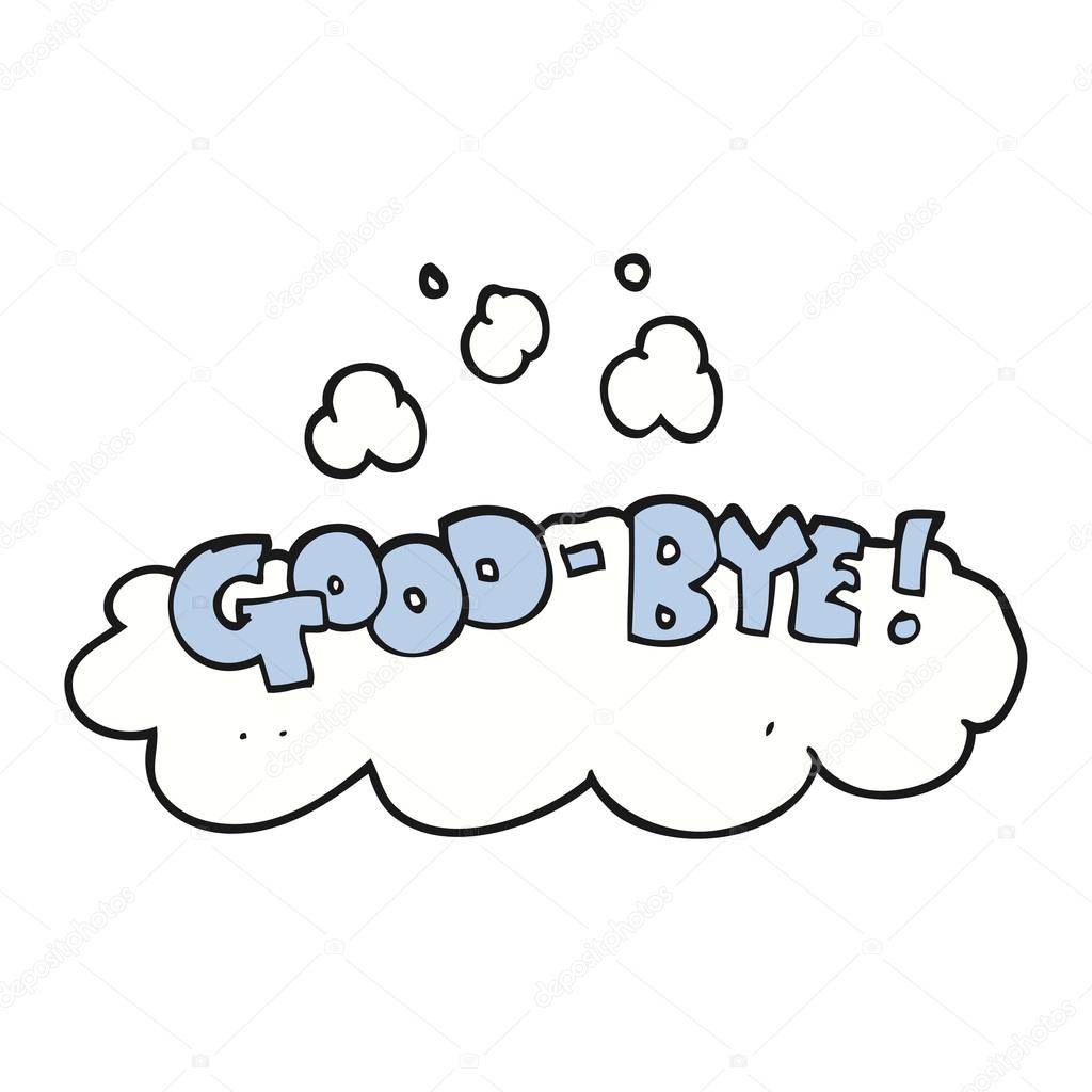 stock illustration cartoon good bye symbol
