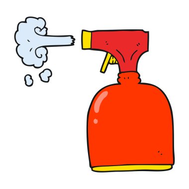 Çizgi film püskürtülen ilaç şişe