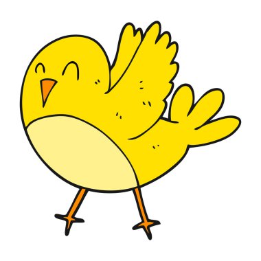 serbest çizilmiş karikatür kuş