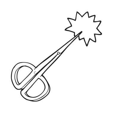 siyah beyaz çizgi film tırnak makası