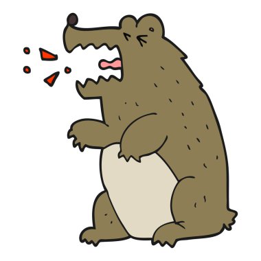 serbest çizilmiş karikatür ayı