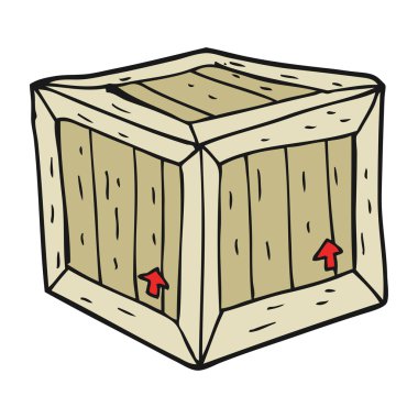 serbest el çekilmiş çizgi film kutusu