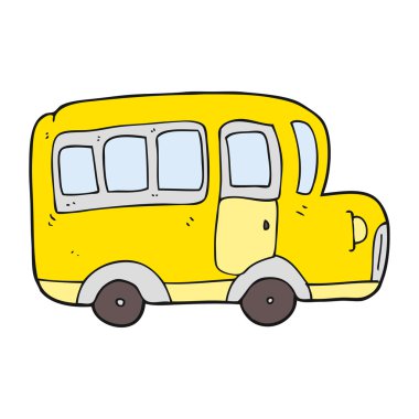 Sarı çizgi film okul otobüsü