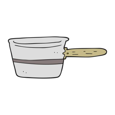 serbest çizilmiş karikatür tencere